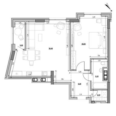 1-кімнатна квартира за адресою вул. Франка (площа 72,9 м²) - Atlanta.ua - фото 8