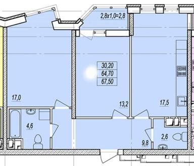 2-комнатная квартира по адресу ул. Танкистов (площадь 68 м²) - Atlanta.ua - фото 36