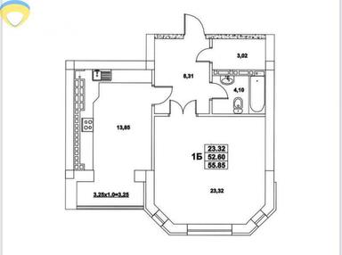 1-комнатная квартира по адресу (площадь 56 м²) - Atlanta.ua - фото 6