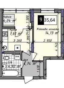 1-кімнатна квартира за адресою вул. Танкістів (площа 36,5 м²) - Atlanta.ua - фото 8