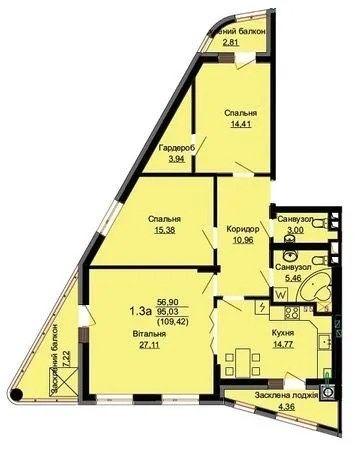 3-rooms apartment apartment by the address st. Staroznesenska ul (area 107,6 m²) - Atlanta.ua - photo 42