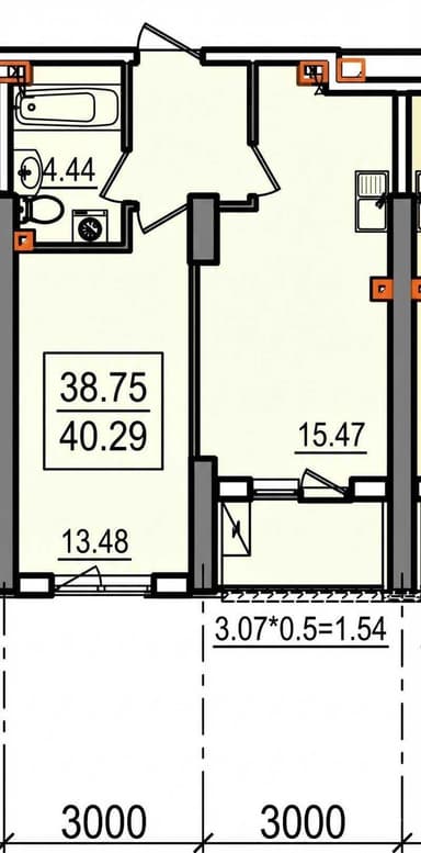 1-комнатная квартира по адресу Куликово поле пл. (площадь 40,3 м²) - Atlanta.ua - фото 14