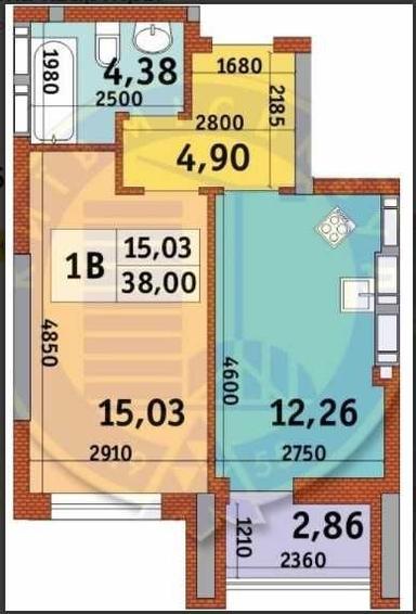 1-комнатная квартира по адресу ул. Жулянская (площадь 38 м²) - Atlanta.ua - фото 4