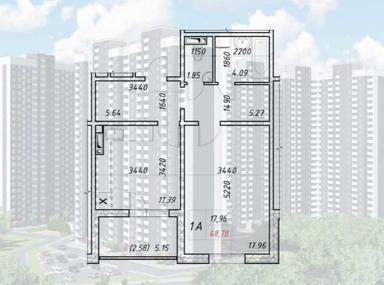 1-комнатная квартира по адресу пер. Энергетиков (площадь 48,8 м²) - Atlanta.ua - фото 17