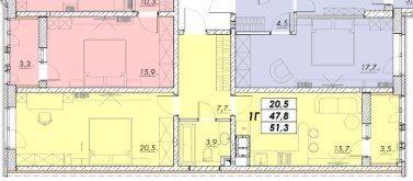 1-room apartment apartment by the address st. Kulikovo pole pl Oktyabrskoy revolyutsii pl (area 51,3 m²) - Atlanta.ua - photo 12