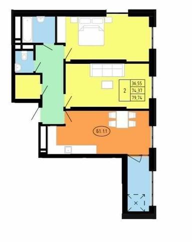 2-комнатная квартира по адресу Замарстыновская ул. (площадь 82 м²) - Atlanta.ua - фото 25