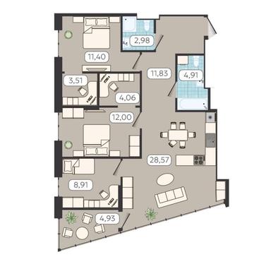 3-rooms apartment apartment by the address (area 93 m²) - Atlanta.ua - photo 24