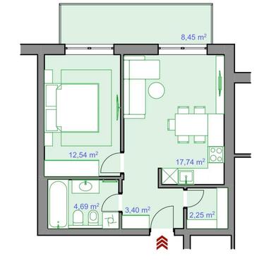 1-кімнатна квартира за адресою вул. Капеланська (площа 46 м²) - Atlanta.ua - фото 18