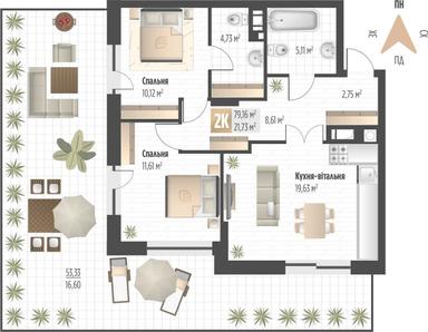 2-rooms apartment apartment by the address (area 79,2 m²) - Atlanta.ua - photo 19