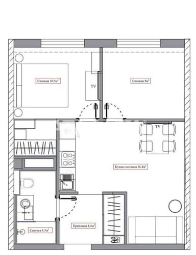 2-rooms apartment apartment by the address st. Simonenko Vasiliya Telmana (area 44 m²) - Atlanta.ua - фото 40