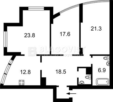 3-комнатная квартира по адресу ул. Лукьяненко Левка(Тимошенко) (площадь 103,2 м²) - Atlanta.ua - фото 33