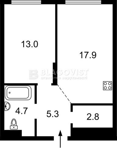 1-кімнатна квартира за адресою вул. Олександра Олеся (площа 43 м²) - Atlanta.ua - фото 13