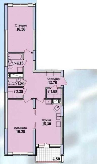 2-комнатная квартира по адресу ул. Ицхака Рабина (площадь 78 м²) - Atlanta.ua - фото 12