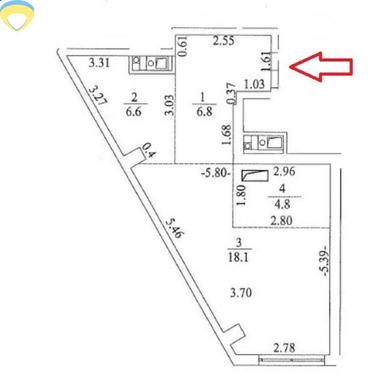 1-комнатная квартира по адресу Байдукова пер. (площадь 36 м²) - Atlanta.ua - фото 20