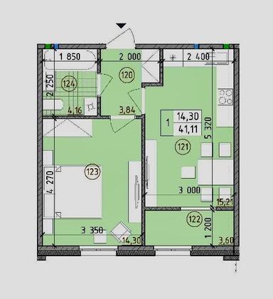 1-room apartment apartment by the address (area 41,1 m²) - Atlanta.ua - photo 13