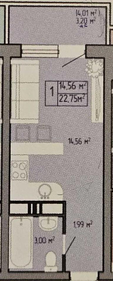 1-кімнатна квартира за адресою Куликове поле пл. (площа 22,8 м²) - Atlanta.ua - фото 2