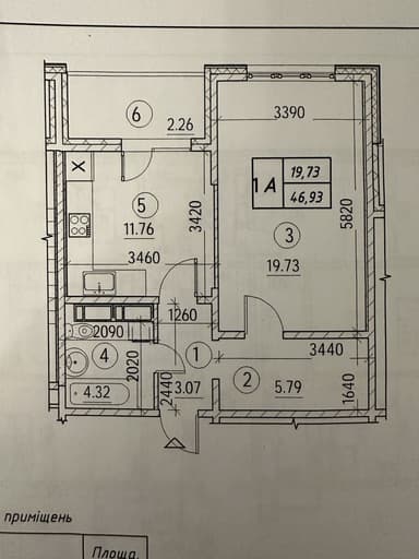 1-комнатная квартира по адресу ул. Лукьяненко Левка(Тимошенко) (площадь 46,9 м²) - Atlanta.ua - фото 25