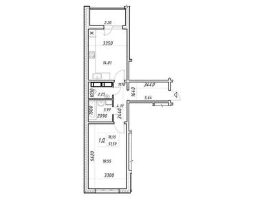 1-комнатная квартира по адресу ул. Лукьяненко Левка(Тимошенко) (площадь 52,9 м²) - Atlanta.ua - фото 14