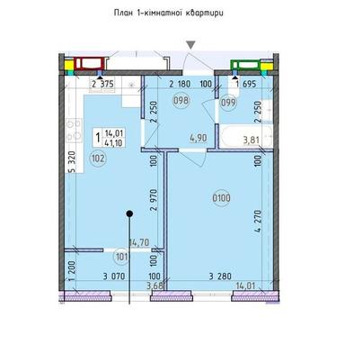 1-кімнатна квартира за адресою вул. Максимовича (площа 41 м²) - Atlanta.ua - фото 8