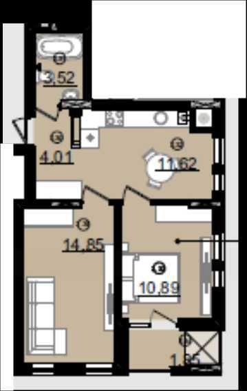 2-rooms apartment apartment by the address (area 46,9 m²) - Atlanta.ua - photo 9