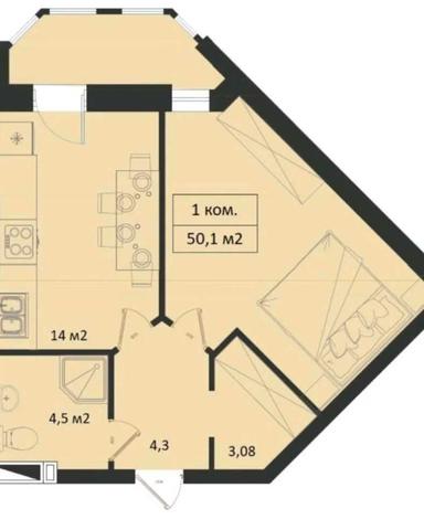 1-комнатная квартира по адресу ул. Комарівська (площадь 50,1 м²) - Atlanta.ua - фото 11