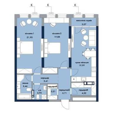 2-кімнатна квартира за адресою (площа 88,8 м²) - Atlanta.ua - фото 11