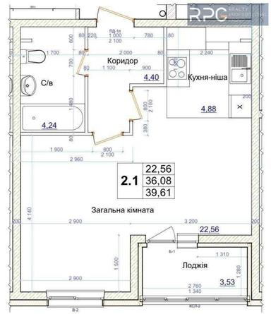 1-кімнатна квартира за адресою (площа 40 м²) - Atlanta.ua - фото 16