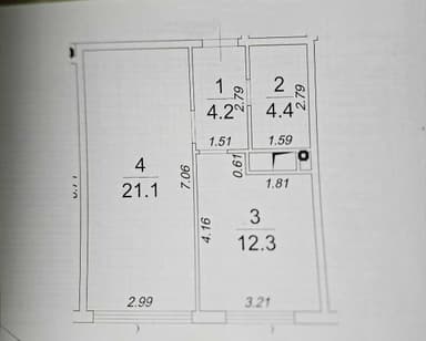 1-комнатная квартира по адресу (площадь 43 м²) - Atlanta.ua - imageAlt 5