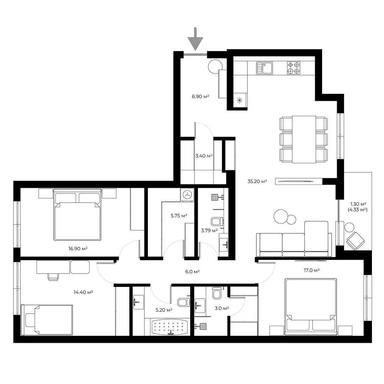 Багатокімнатна квартира за адресою Петефі Шандора пл. (площа 118 м²) - Atlanta.ua - фото 36