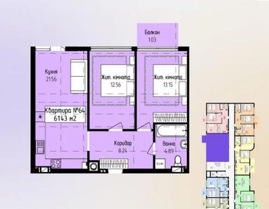 2-комнатная квартира по адресу Петефі Шандора пл. (площадь 61,4 м²) - Atlanta.ua - фото 26