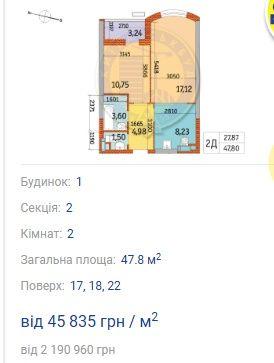 2-кімнатна квартира за адресою (площа 47,8 м²) - Atlanta.ua - фото 5