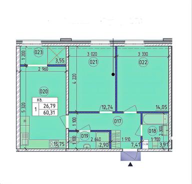 2-комнатная квартира по адресу ул. Максимовича (площадь 61 м²) - Atlanta.ua - фото 9