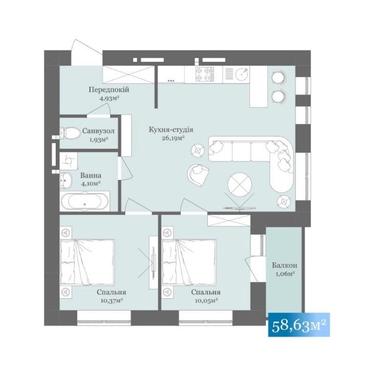 2-rooms apartment apartment by the address st. Tlekhasa Borisa (area 59 m²) - Atlanta.ua - photo 18