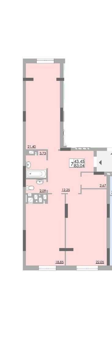 2-кімнатна квартира за адресою (площа 83,0 м²) - Atlanta.ua - фото 9