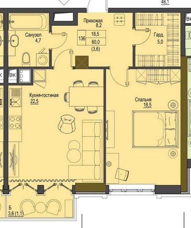 2-кімнатна квартира за адресою (площа 120 м²) - Atlanta.ua - фото 14