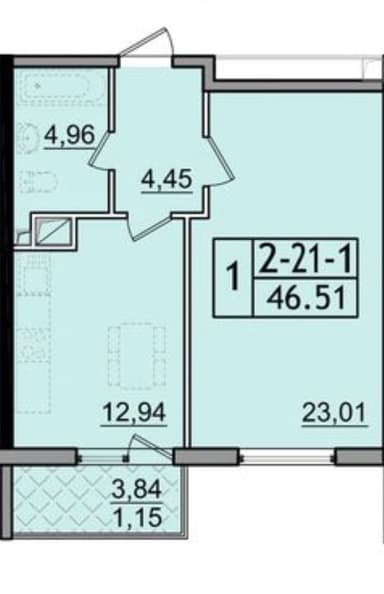 1-кімнатна квартира за адресою вул. Ювілейна (площа 47 м²) - Atlanta.ua - фото 18