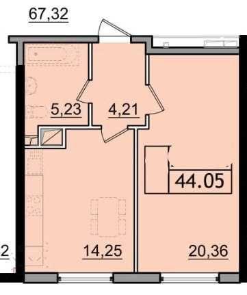 1-комнатная квартира по адресу ул. Заболотного ак. (площадь 43,4 м²) - Atlanta.ua - фото 6