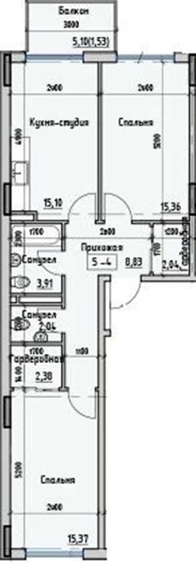 2-комнатная квартира по адресу (площадь 70 м²) - Atlanta.ua - фото 27