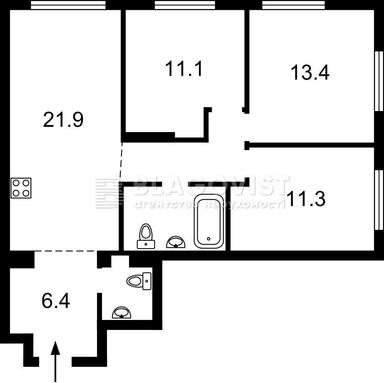 3-кімнатна квартира за адресою (площа 78,9 м²) - Atlanta.ua - фото 12