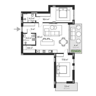 2-rooms apartment apartment by the address st. Petefi Shandora pl (area 98,3 m²) - Atlanta.ua - photo 31