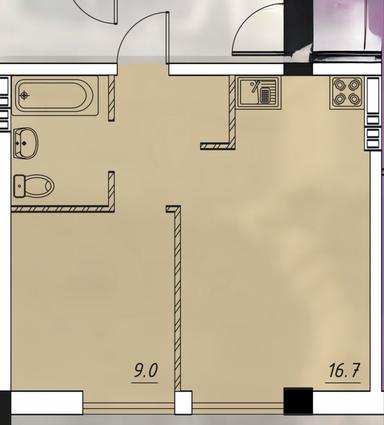 1-комнатная квартира по адресу (площадь 34 м²) - Atlanta.ua - фото 29