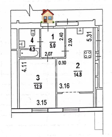 2-кімнатна квартира за адресою вул. Максимовича (площа 41 м²) - Atlanta.ua - фото 19
