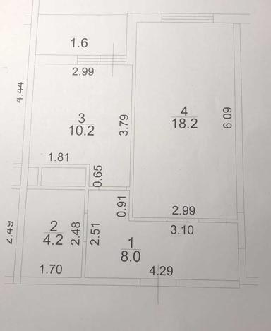 1-комнатная квартира по адресу Куликово поле пл. (площадь 42,4 м²) - Atlanta.ua - фото 38