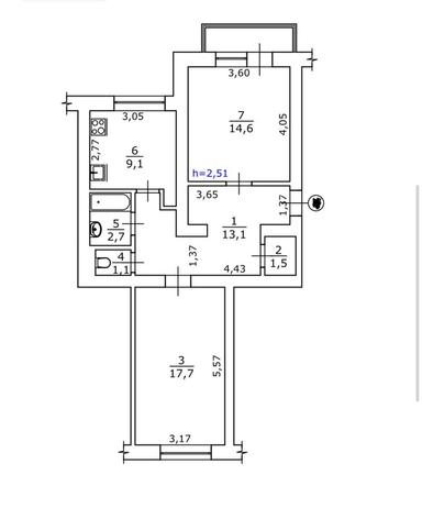 2-rooms apartment apartment by the address st. Ilenka Yuriya (area 62 m²) - Atlanta.ua - photo 13