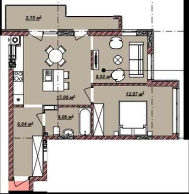 2-комнатная квартира по адресу ул. Бандеры Степана (площадь 51,4 м²) - Atlanta.ua - фото 7