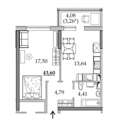 1-комнатная квартира по адресу (площадь 72,8 м²) - Atlanta.ua - фото 24