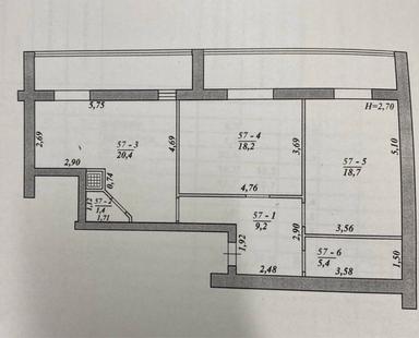 2-комнатная квартира по адресу ул. Капеланська (площадь 92 м²) - Atlanta.ua - фото 13