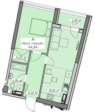 1-комнатная квартира по адресу ул. Тенистая (площадь 45 м²) - Atlanta.ua - imageAlt 5