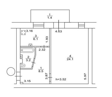 1-кімнатна квартира за адресою вул. Замковецька (площа 43,3 м²) - Atlanta.ua - фото 38