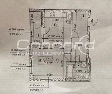 1-кімнатна квартира за адресою (площа 46,8 м²) - Atlanta.ua - фото 48